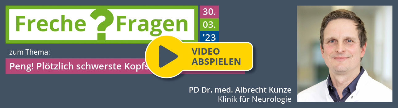 Livestreaming mit PD Dr. med. Albrecht Kunze, Chefarzt der Klinik für Neurologie